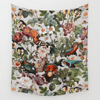 Floral Symphony with Birds Wall Tapestry Gallery Image 4