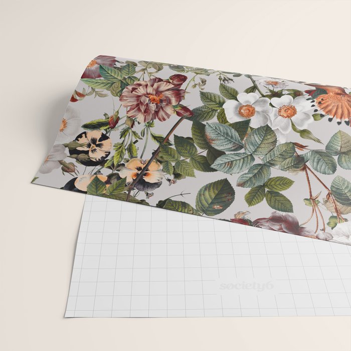 Floral Symphony with Birds Wrapping Paper Gallery Image 2
