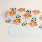 Orange Garden Flowers Wrapping Paper Gallery Image 2