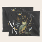 Moonlit Owl and Fluttering Moths Placemat Gallery Image 1