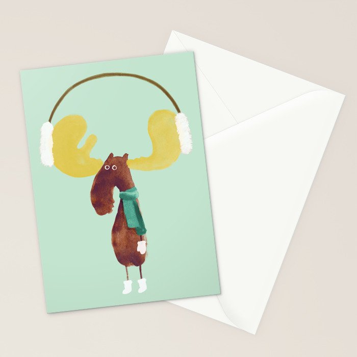This moose is ready for winter Stationery Card Gallery Image 2