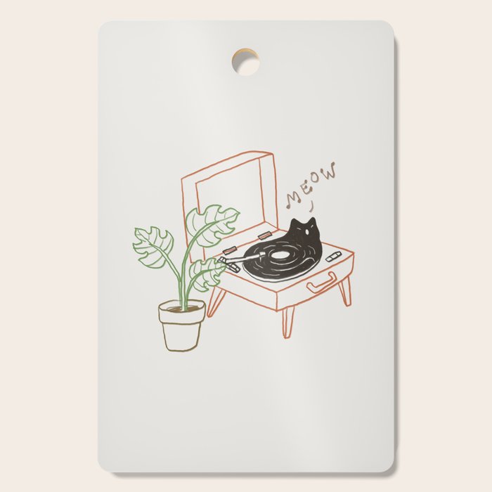 Cat and Plant 78: Vinyl Cat Cutting Board Gallery Image 1