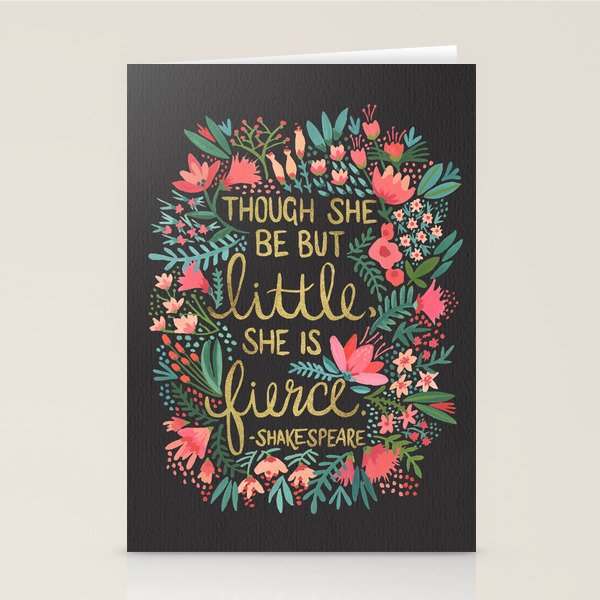Little & Fierce on Charcoal Stationery Card Gallery Image 1