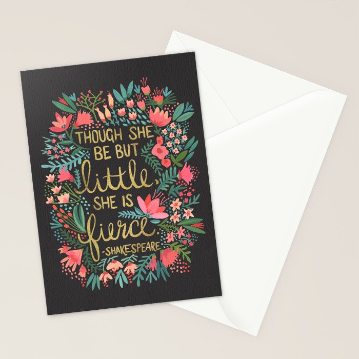 Little & Fierce on Charcoal Stationery Card Gallery Image 2
