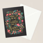 Little & Fierce on Charcoal Stationery Card Gallery Image 2