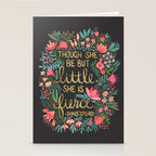 Little & Fierce on Charcoal Stationery Card Gallery Image 2