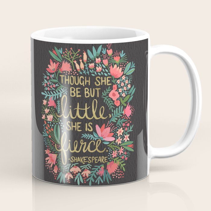 Little & Fierce on Charcoal Coffee Mug Gallery Image 1