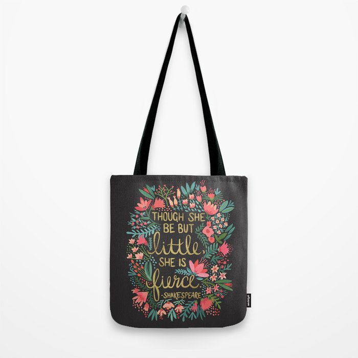 Little & Fierce on Charcoal Tote Bag Gallery Image 2