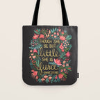 Little & Fierce on Charcoal Tote Bag Gallery Image 1
