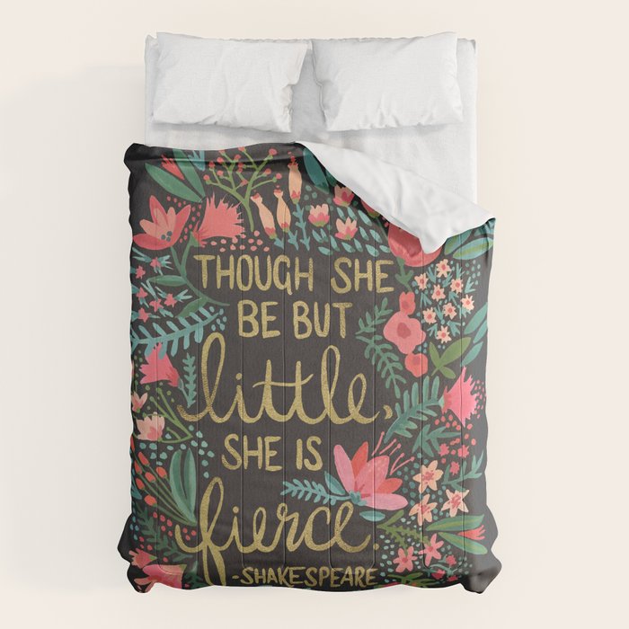 Little & Fierce on Charcoal Comforter Gallery Image 6