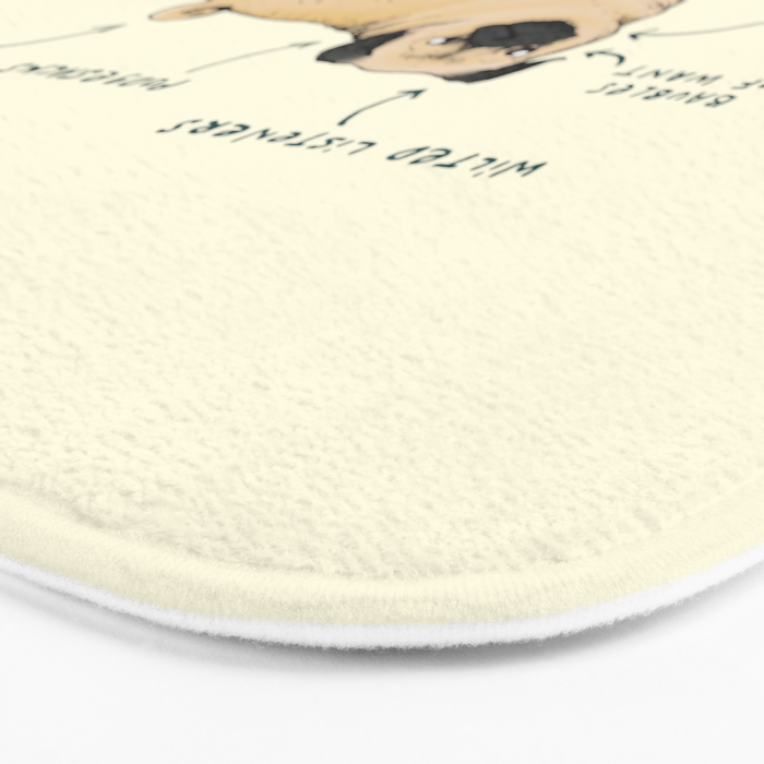 Anatomy of a Pug Bath Mat Gallery Image 3