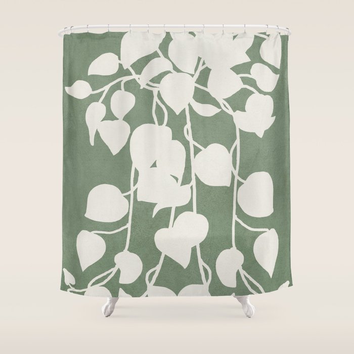 Minimal Abstract Leaves 16 Shower Curtain Gallery Image 1