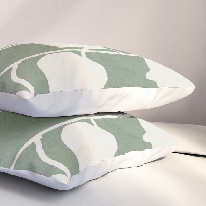 Minimal Abstract Leaves 16 Pillow Sham Gallery Image 3