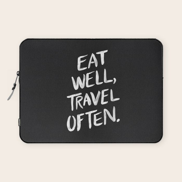 Eat Well, Travel Often Laptop Sleeve Gallery Image 1