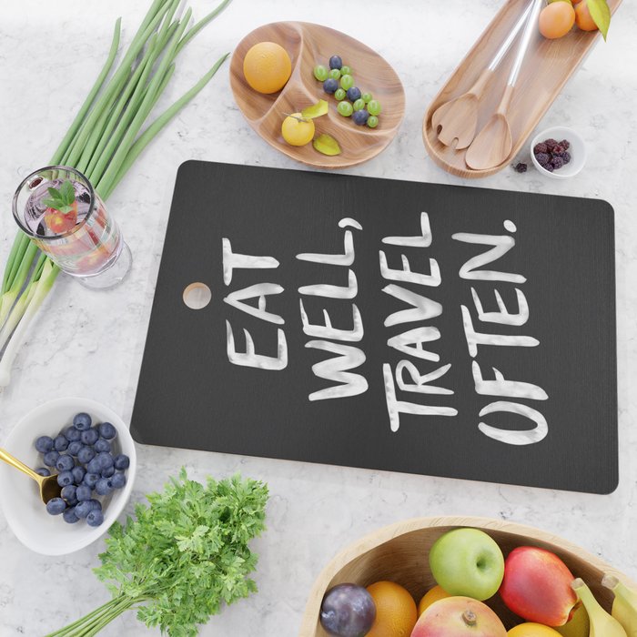 Eat Well, Travel Often Cutting Board Gallery Image 2
