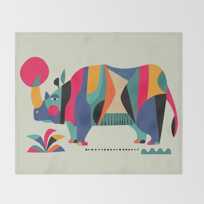 Rhino Throw Blanket Gallery Image 2