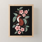 Fox in Cherry Blossoms Mini Art Print Gallery Image 1