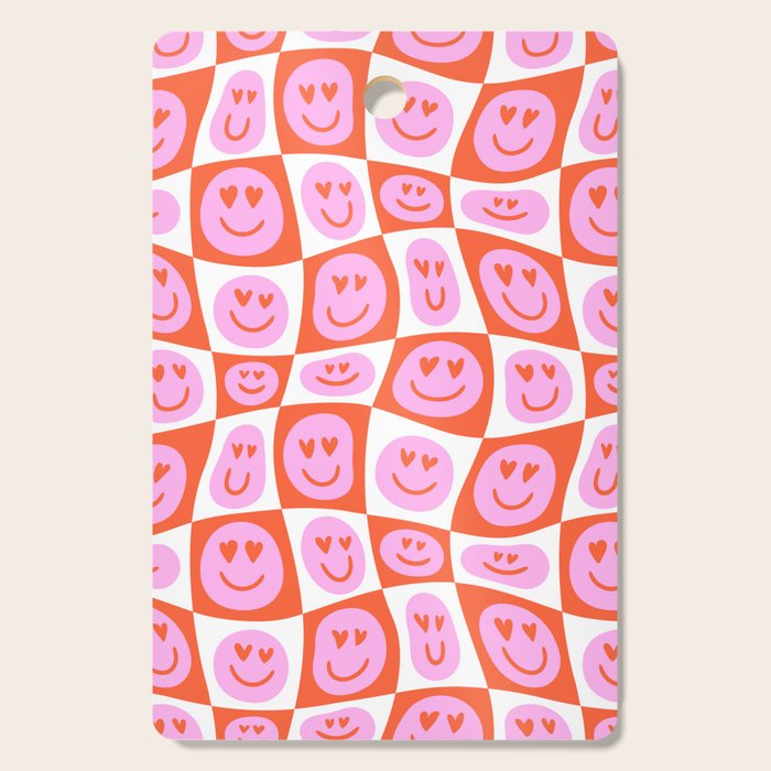 Romantic love heart eye face pattern Cutting Board Gallery Image 1