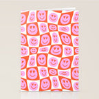 Romantic love heart eye face pattern Stationery Card Gallery Image 2