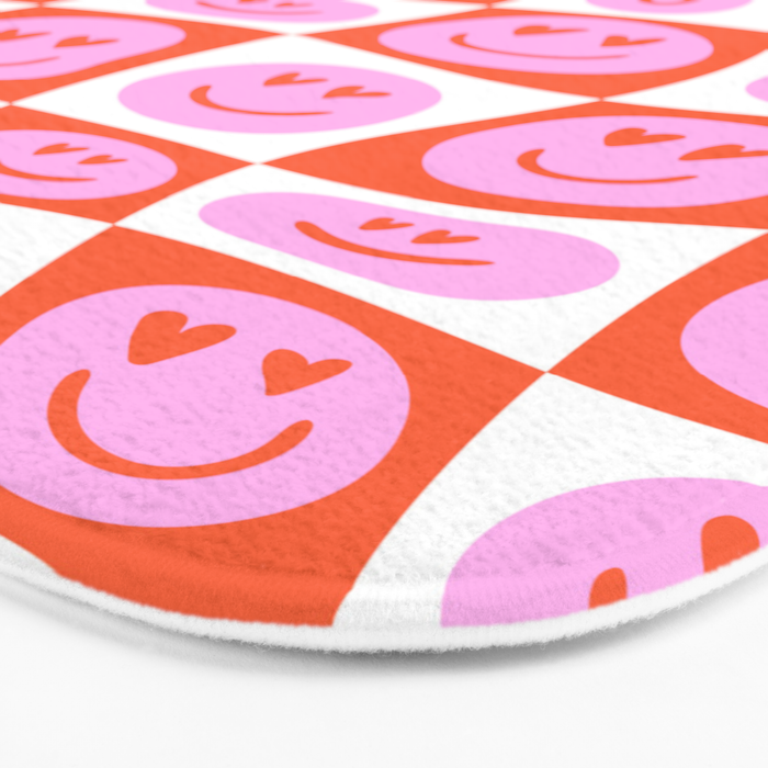 Romantic love heart eye face pattern Bath Mat Gallery Image 3