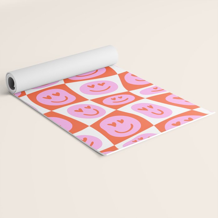 Romantic love heart eye face pattern Yoga Mat Gallery Image 2