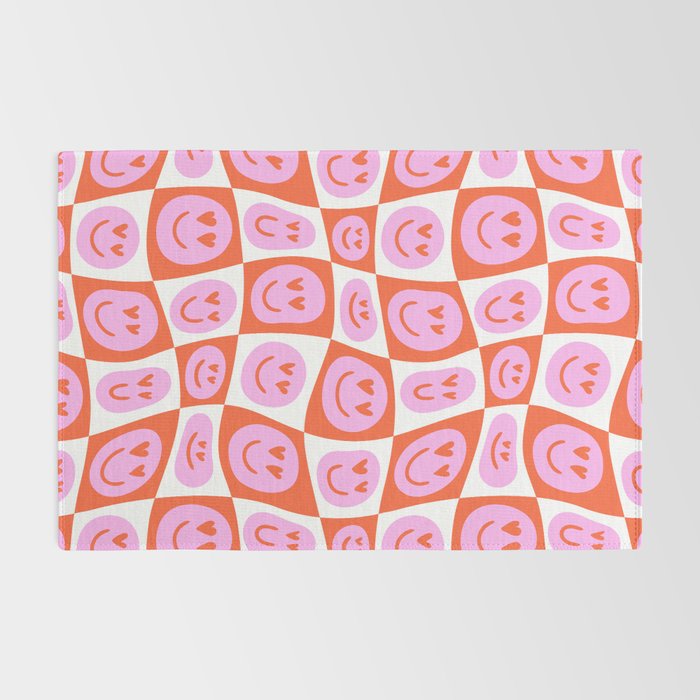 Romantic love heart eye face pattern Rug Gallery Image 2