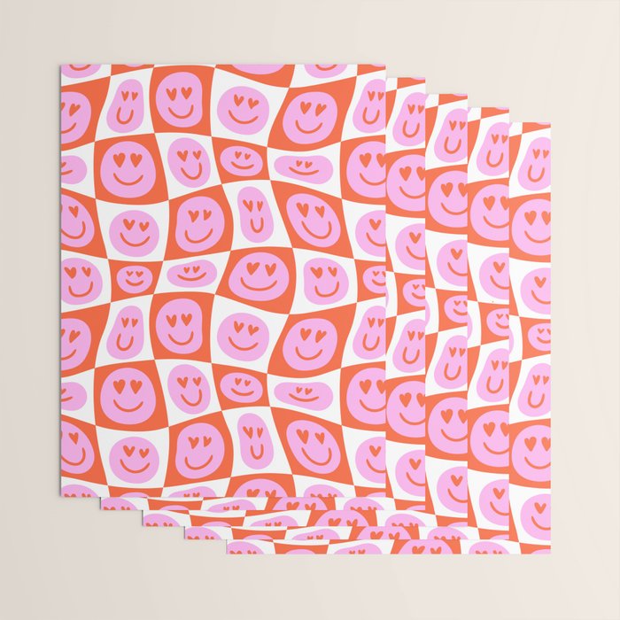 Romantic love heart eye face pattern Wrapping Paper Gallery Image 3