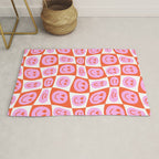 Romantic love heart eye face pattern Rug Gallery Image 1
