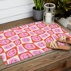 Romantic love heart eye face pattern Outdoor Rug Gallery Image 2