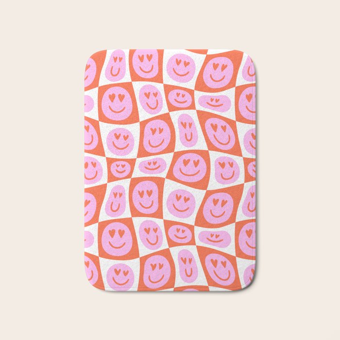 Romantic love heart eye face pattern Bath Mat Gallery Image 1
