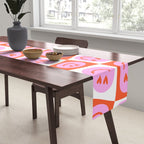 Romantic love heart eye face pattern Table Runner Gallery Image 2