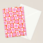 Romantic love heart eye face pattern Stationery Card Gallery Image 2