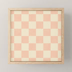 Checkers - peach pink and cream Mini Art Print Gallery Image 1