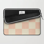 Checkers - peach pink and cream Laptop Sleeve Gallery Image 2