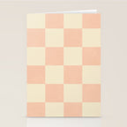 Checkers - peach pink and cream Stationery Card Gallery Image 2