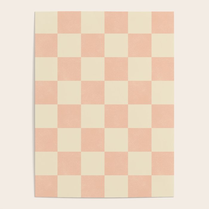 Checkers - peach pink and cream Poster Gallery Image 4