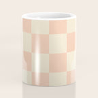 Checkers - peach pink and cream Coffee Mug Gallery Image 4