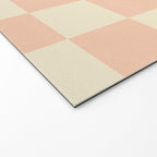 Checkers - peach pink and cream Welcome Mat Gallery Image 2