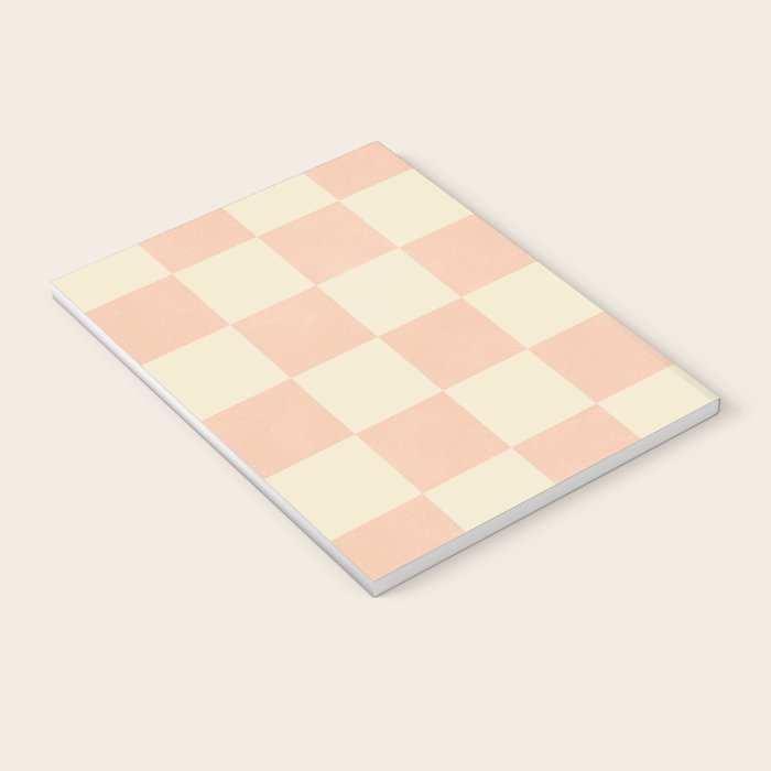Checkers - peach pink and cream Notebook Gallery Image 3