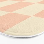 Checkers - peach pink and cream Bath Mat Gallery Image 3