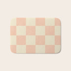 Checkers - peach pink and cream Bath Mat Gallery Image 1