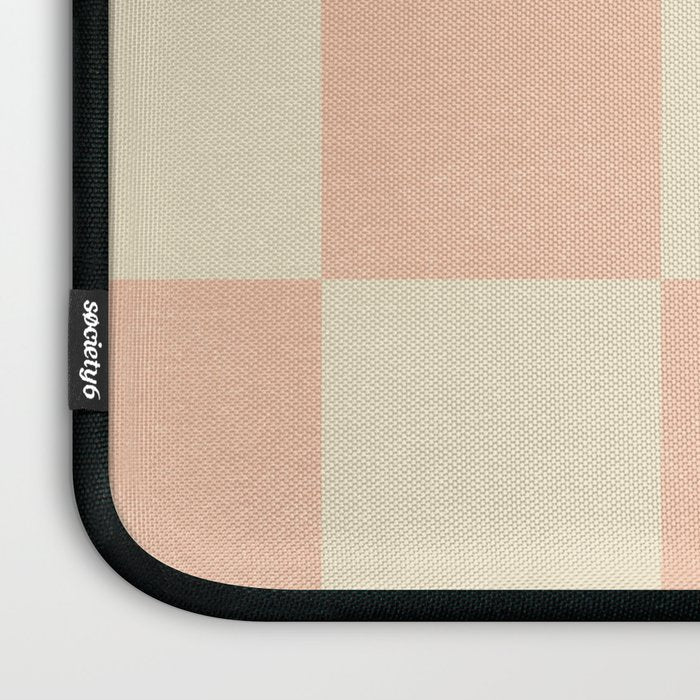Checkers - peach pink and cream Laptop Sleeve Gallery Image 3