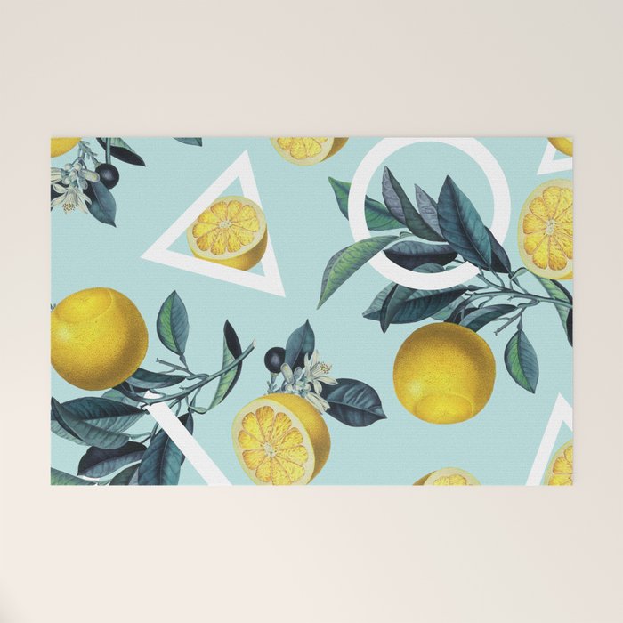 Geometric and Lemon pattern III Welcome Mat Gallery Image 1