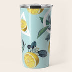 Geometric and Lemon pattern III Travel Mug Gallery Image 1