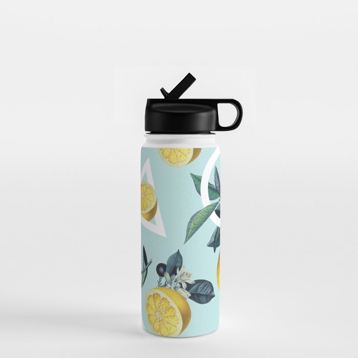 Geometric and Lemon pattern III Water Bottle Gallery Image 1