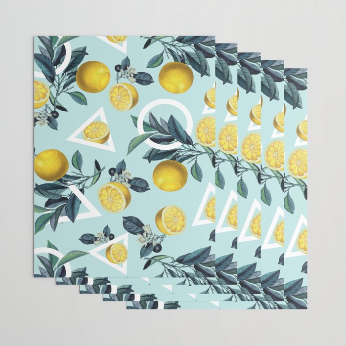 Geometric and Lemon pattern III Wrapping Paper Gallery Image 3
