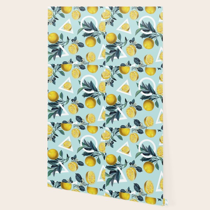 Geometric and Lemon pattern III Wallpaper Gallery Image 2