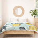 Geometric and Lemon pattern III Duvet Cover Gallery Image 3