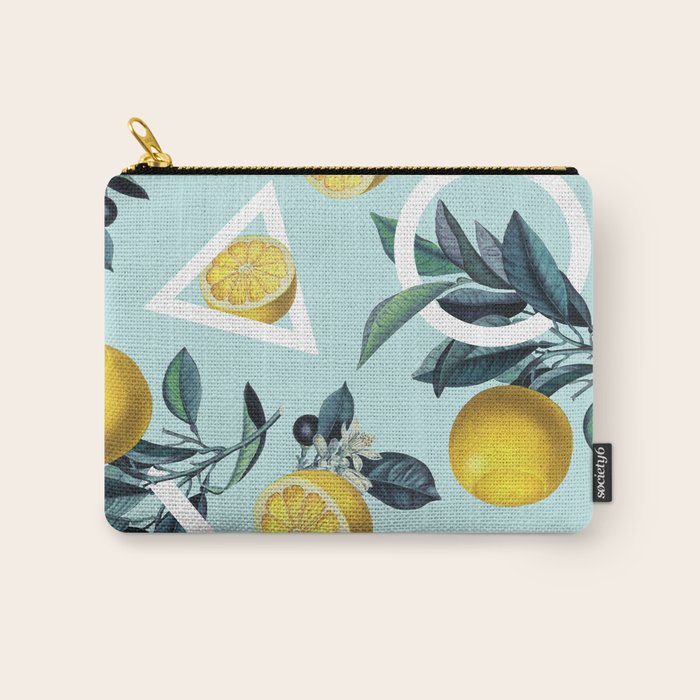 Geometric and Lemon pattern III Carry All Pouch Gallery Image 1