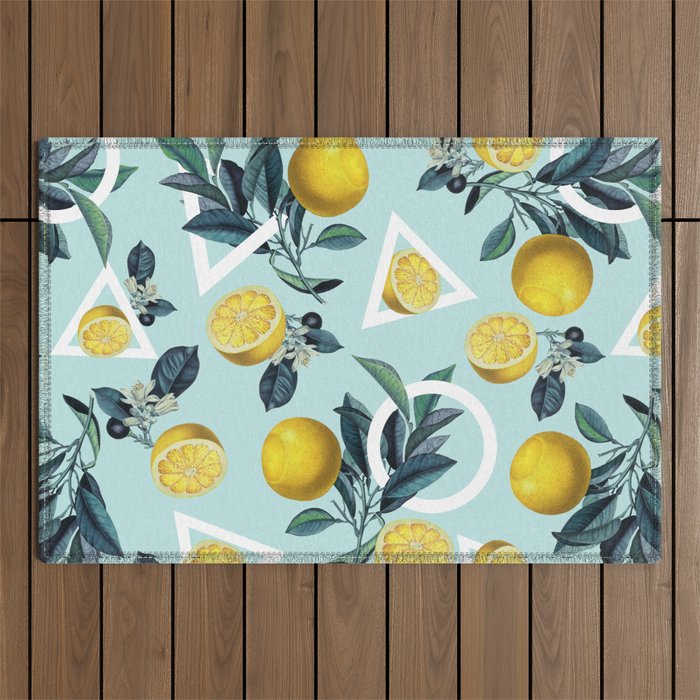 Geometric and Lemon pattern III Outdoor Rug Gallery Image 1